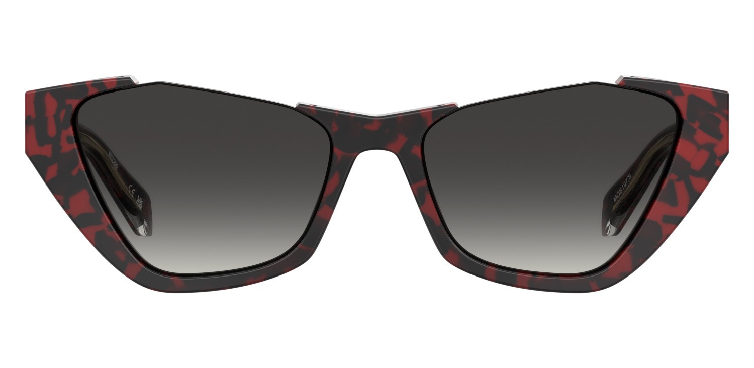 Sonnenbrillen Moschino Mos197/S 208177 0UC 9O farbe red havana form cat-eye gläser dark grey shaded