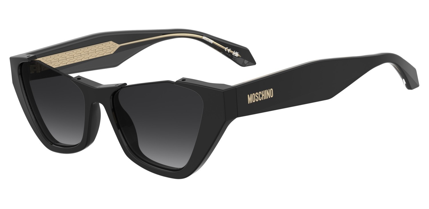 Sonnenbrillen Moschino Mos197/S 208177 807 9O farbe black form cat-eye gläser dark grey shaded