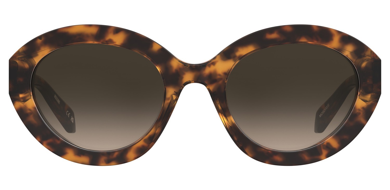 Occhiali da sole Moschino Mos200/S 208186 086 HA colore havana forma cat eye lenti brown shaded