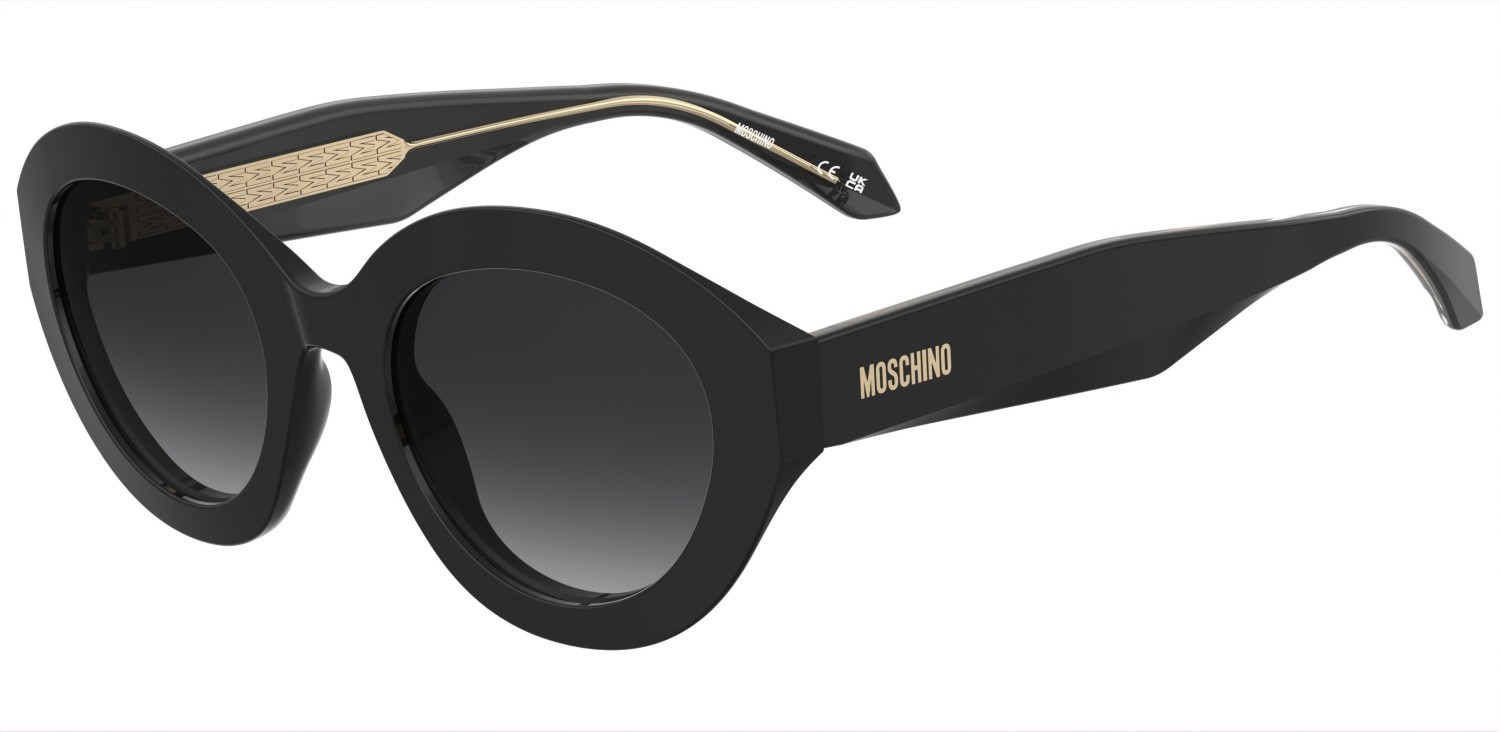 Occhiali da sole Moschino Mos200/S 208186 807 9O colore black forma cat eye lenti dark grey shaded