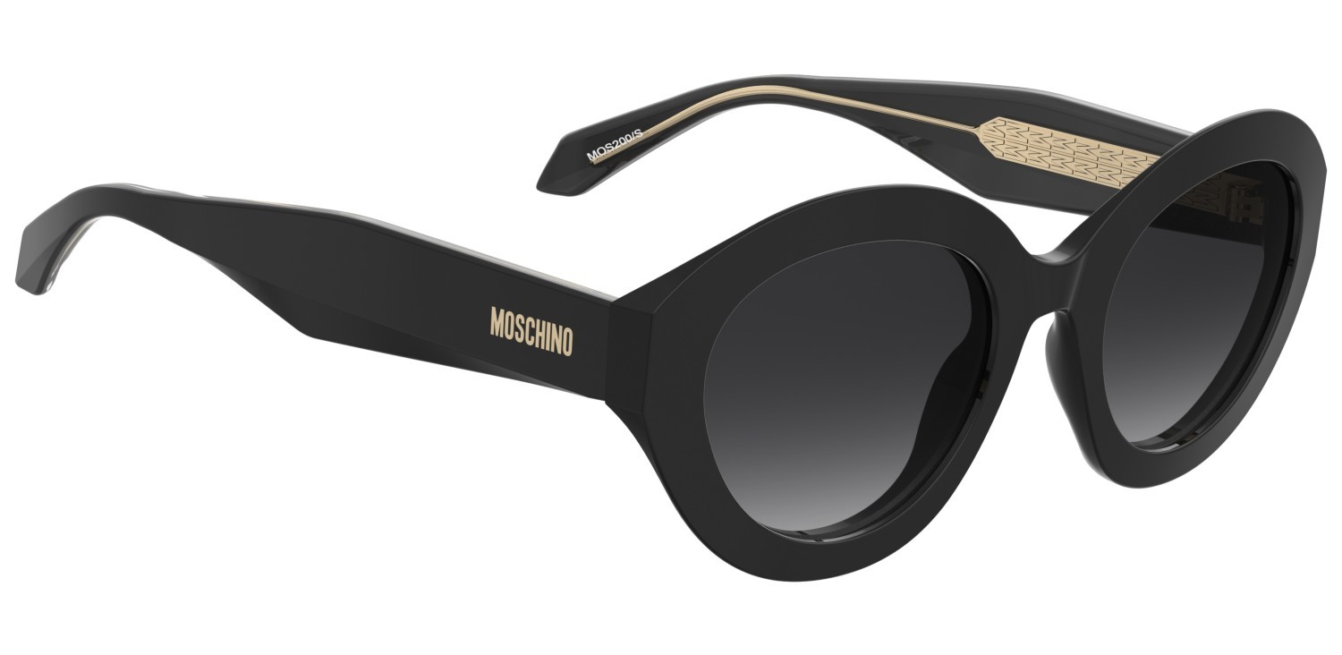Occhiali da sole Moschino Mos200/S 208186 807 9O colore black forma cat eye lenti dark grey shaded