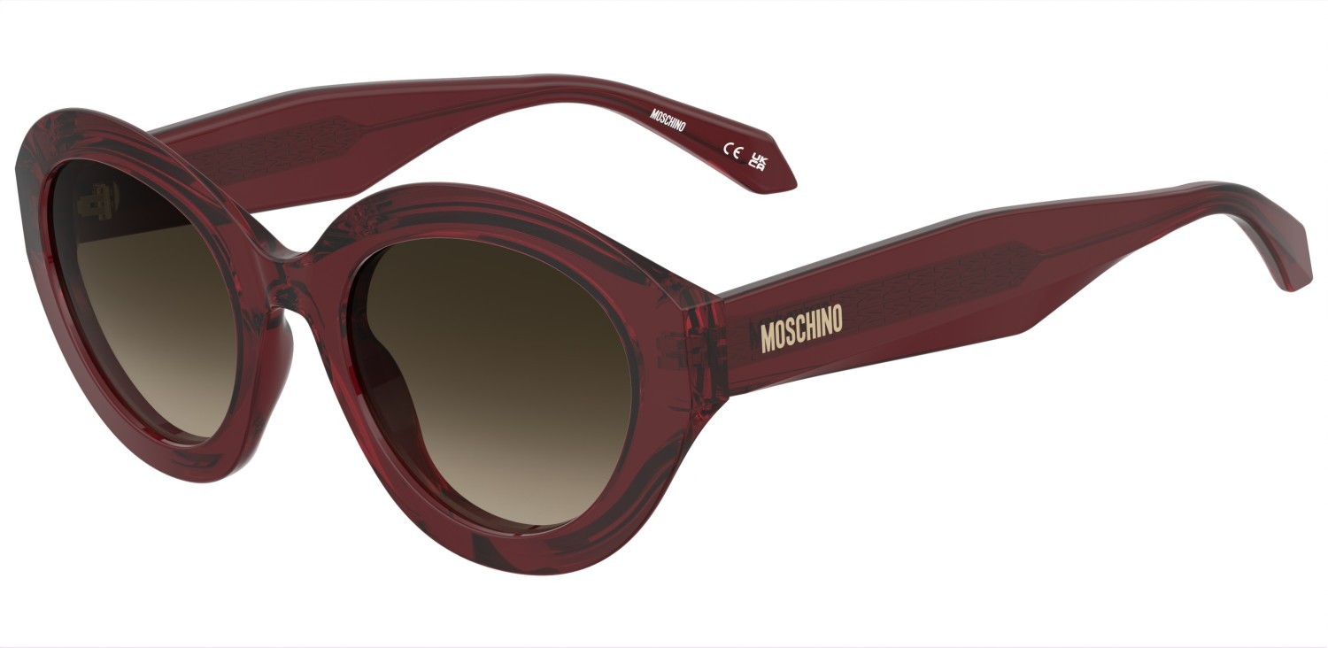 Occhiali da sole Moschino Mos200/S 208186 8CQ HA colore cherry forma cat eye lenti brown shaded