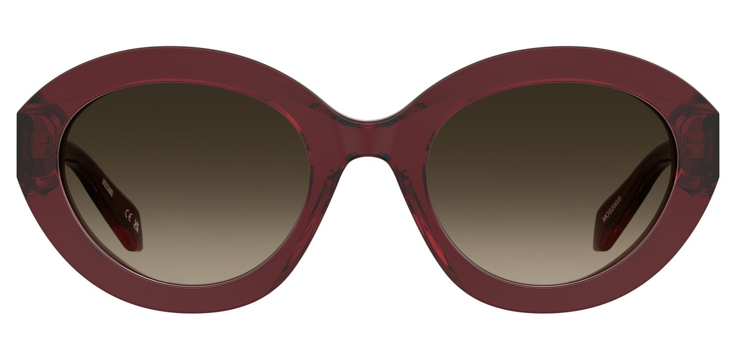 Occhiali da sole Moschino Mos200/S 208186 8CQ HA colore cherry forma cat eye lenti brown shaded