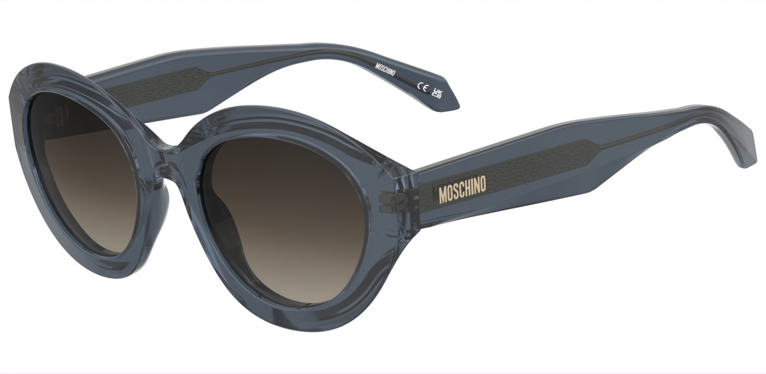 Occhiali da sole Moschino Mos200/S 208186 PJP HA colore blue forma cat eye lenti brown shaded