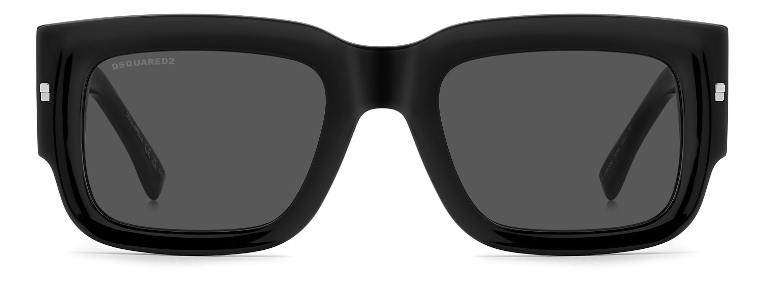 Occhiali da sole Dsquared2 D2 0089/S 208203 807 IR colore black forma rettangolare lenti grey