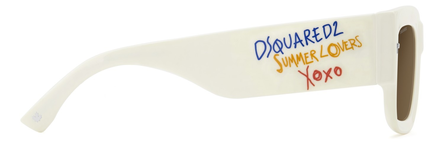 Occhiali da sole Dsquared2 D2 0089/S 208203 SZJ 70 colore ivory forma rettangolare lenti brown