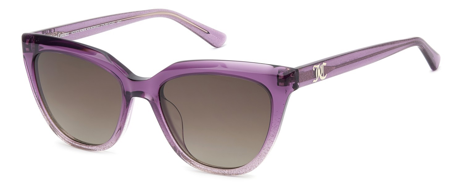 Sunglasses Juicy Couture Ju 644/G 208227 MW2 HA color glitter violet shape rectangle lenses brown shaded