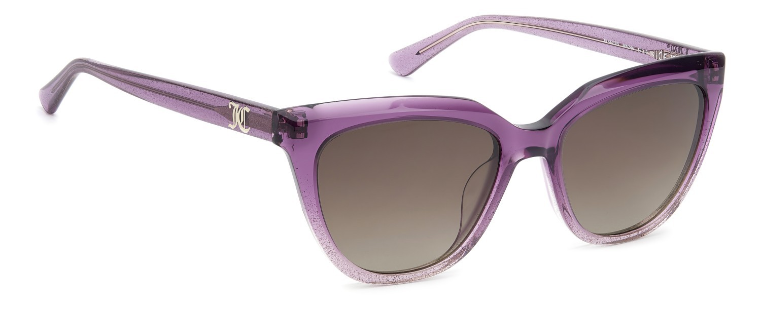 Sunglasses Juicy Couture Ju 644/G 208227 MW2 HA color glitter violet shape rectangle lenses brown shaded