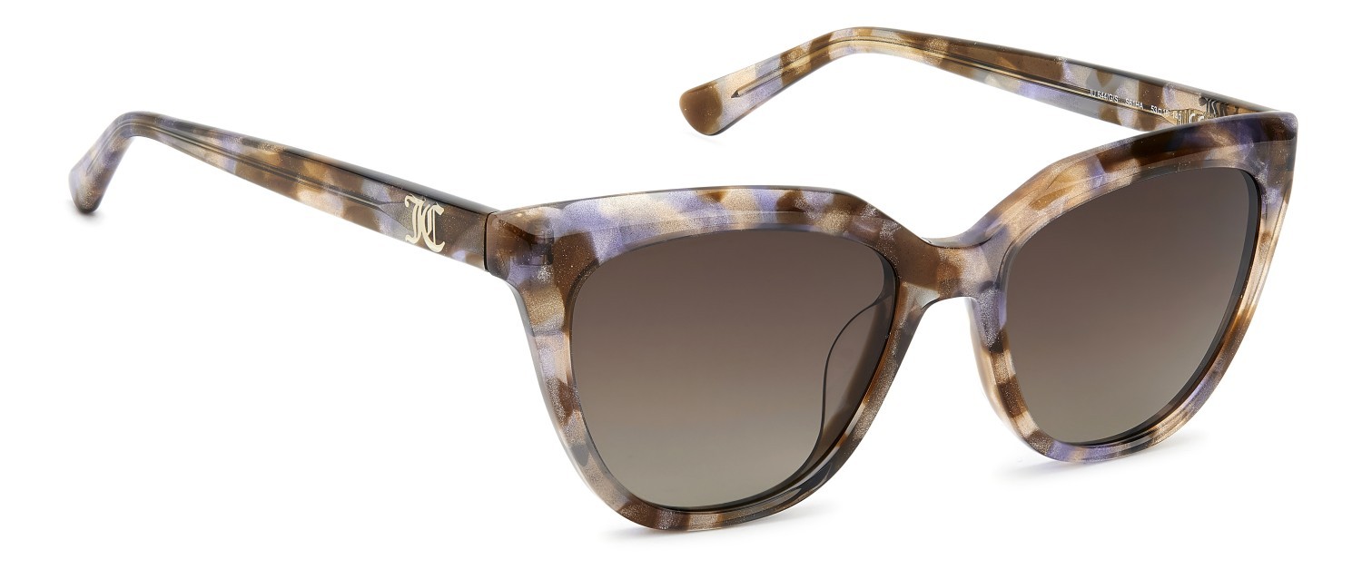 Sunglasses Juicy Couture Ju 644/G 208227 S61 HA color blue havana glitter shape rectangle lenses brown shaded