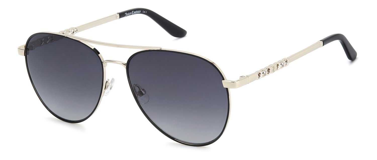 Sunglasses Juicy Couture Ju 643/G 208228 3YG 9O color light gold shape aviator lenses dark grey shaded