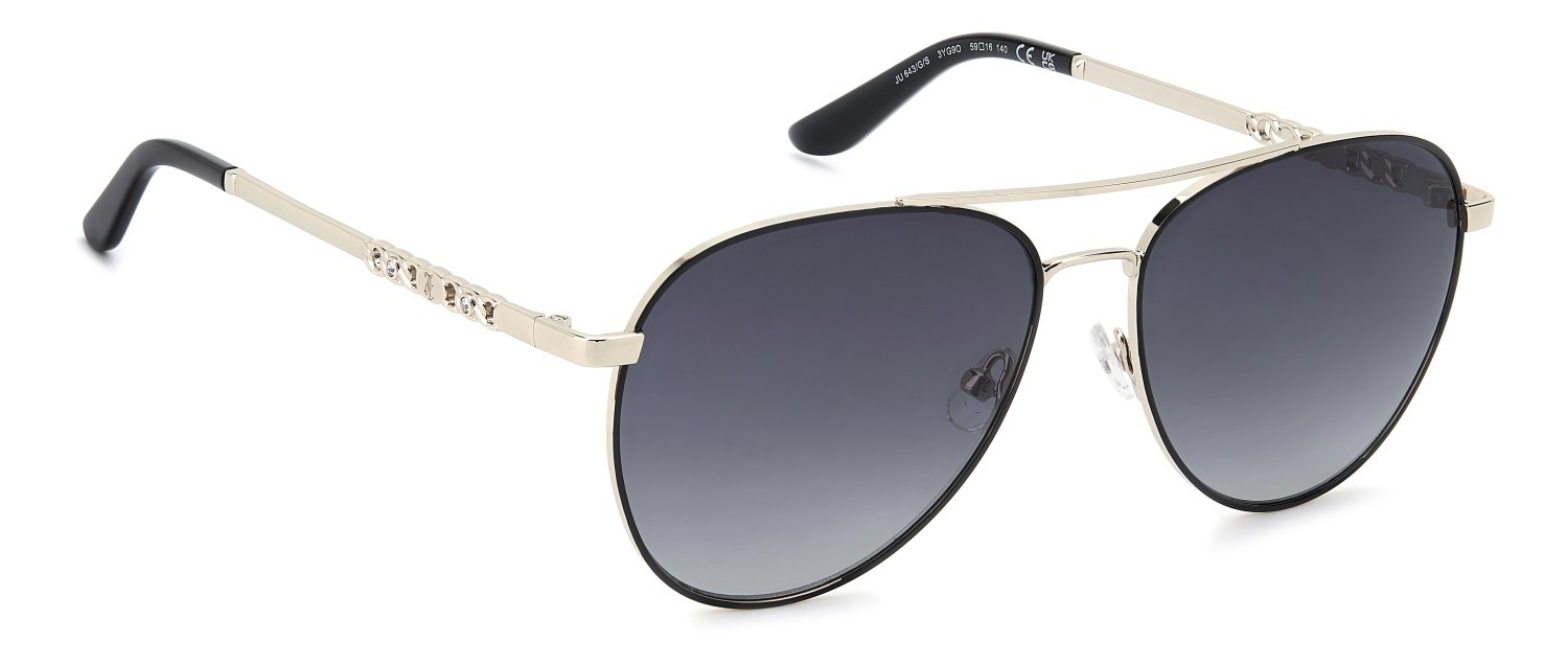 Sunglasses Juicy Couture Ju 643/G 208228 3YG 9O color light gold shape aviator lenses dark grey shaded