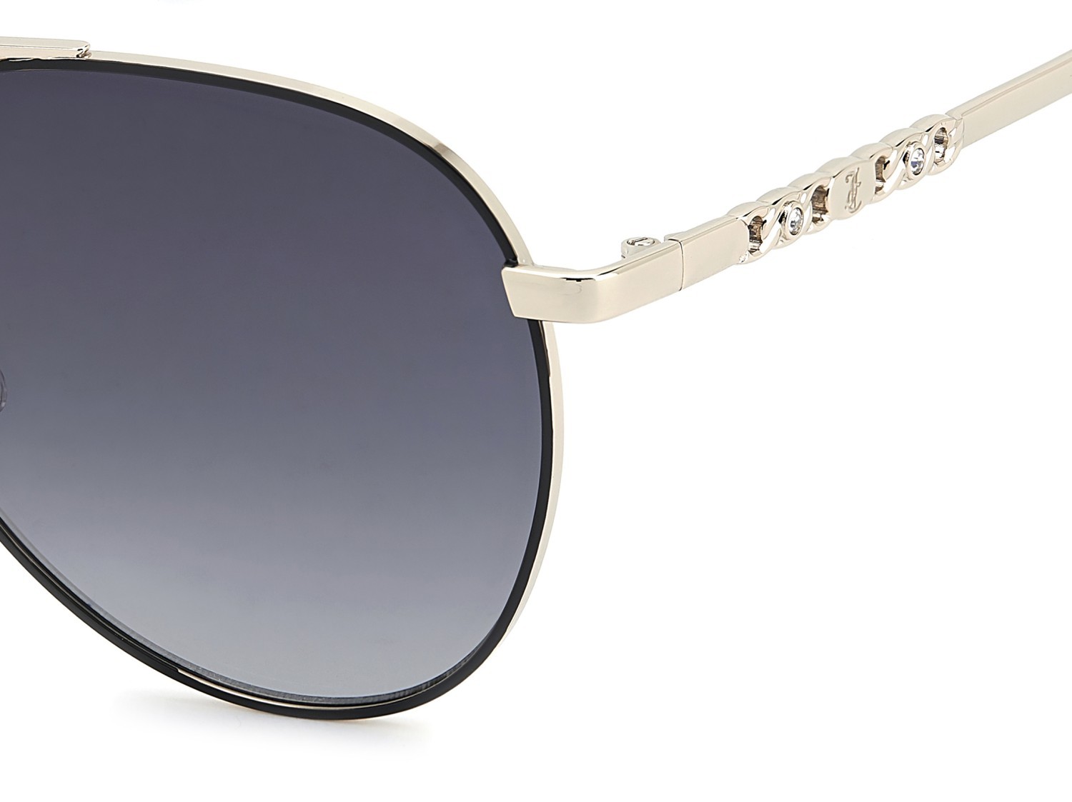 Sunglasses Juicy Couture Ju 643/G 208228 3YG 9O color light gold shape aviator lenses dark grey shaded