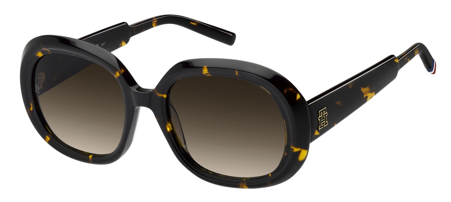 Occhiali da sole Tommy Hilfiger Th 2284/S 208231 086 HA colore havana forma rotondo lenti brown shaded