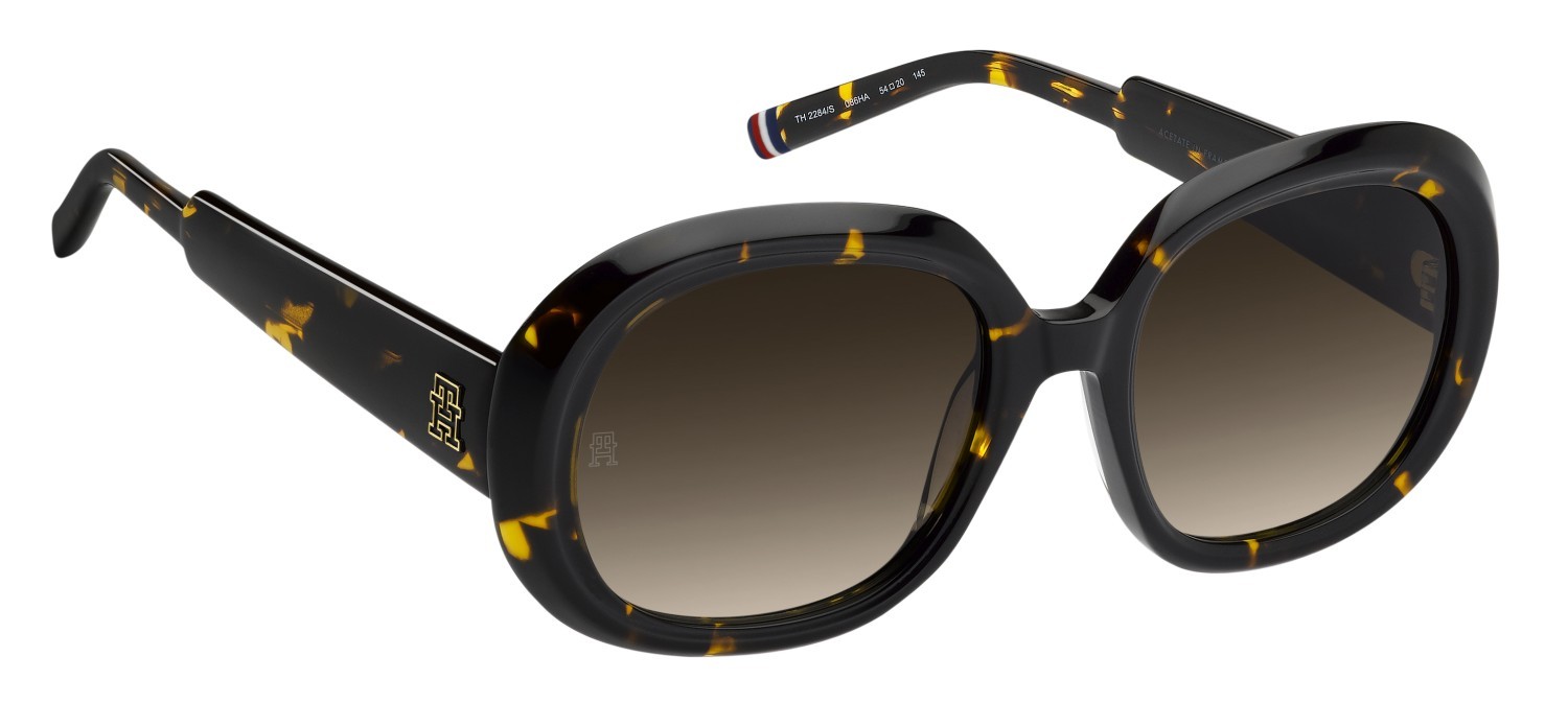 Occhiali da sole Tommy Hilfiger Th 2284/S 208231 086 HA colore havana forma rotondo lenti brown shaded