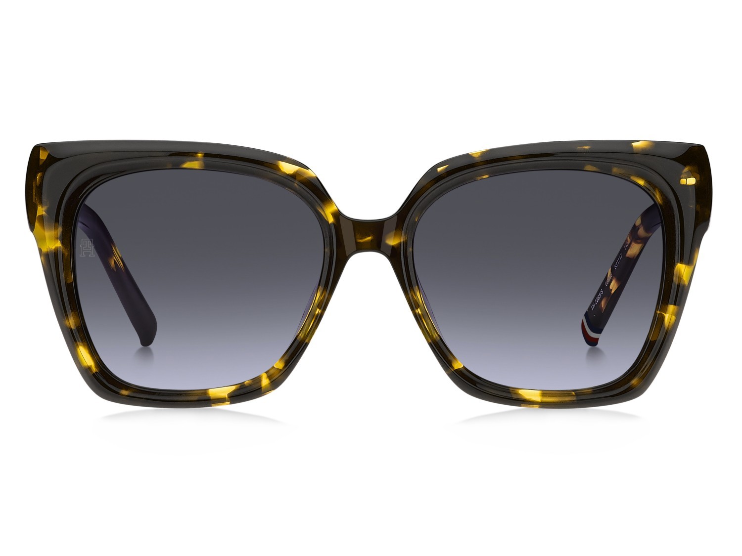 Sunglasses Tommy Hilfiger Th 2285/S 208232 086 08 color havana shape butterfly lenses dk blue shaded