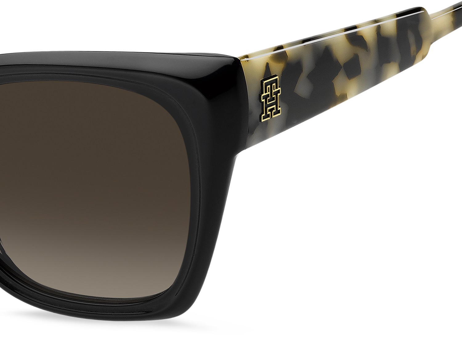 Sunglasses Tommy Hilfiger Th 2285/S 208232 WR7 HA color black havana shape butterfly lenses brown shaded