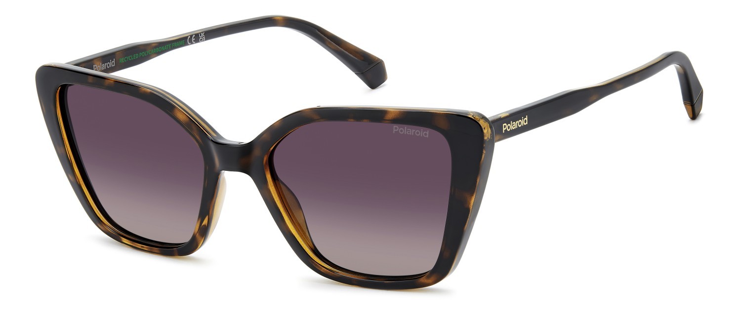 Sunglasses Polaroid Pld 4189/S 208267 086 JR color havana shape butterfly lenses burgundy shaded polarized