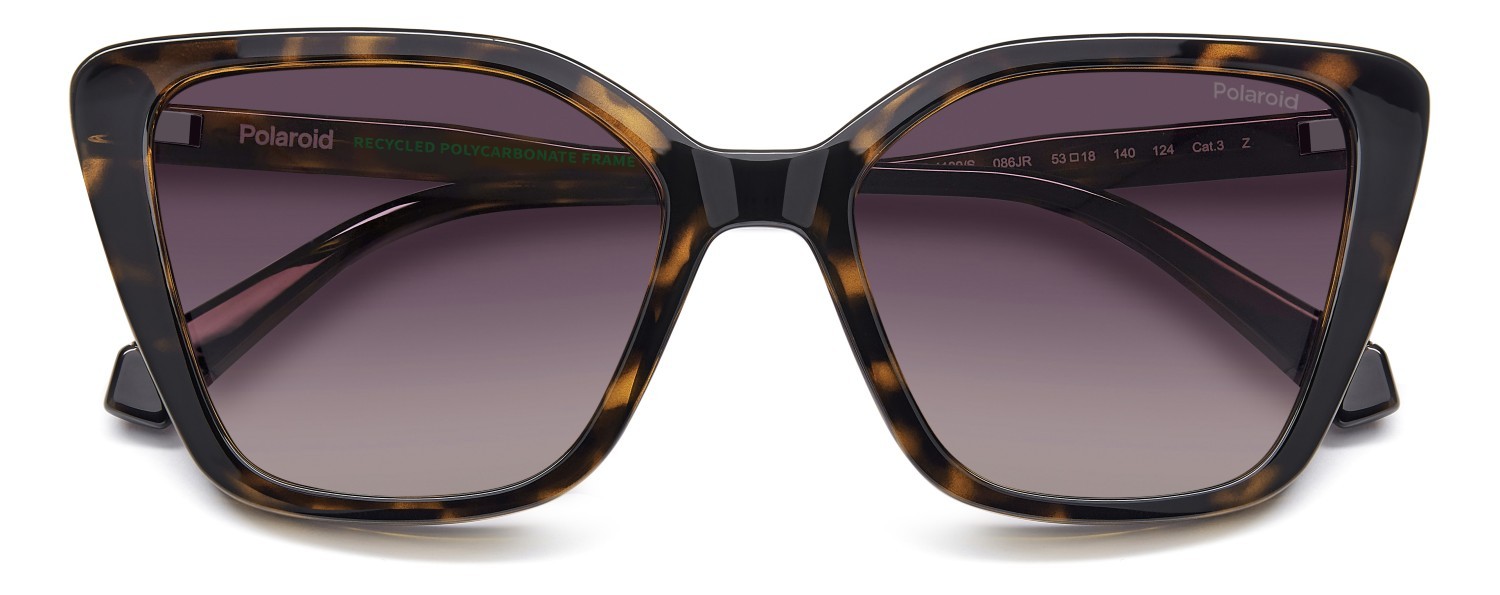 Sunglasses Polaroid Pld 4189/S 208267 086 JR color havana shape butterfly lenses burgundy shaded polarized