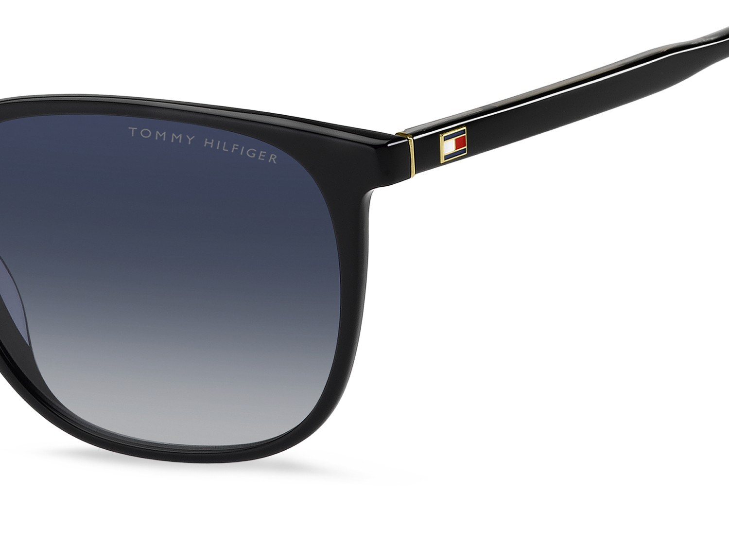 Sunglasses Tommy Hilfiger Th 2266/S 208269 807 08 color black shape square lenses dk blue shaded
