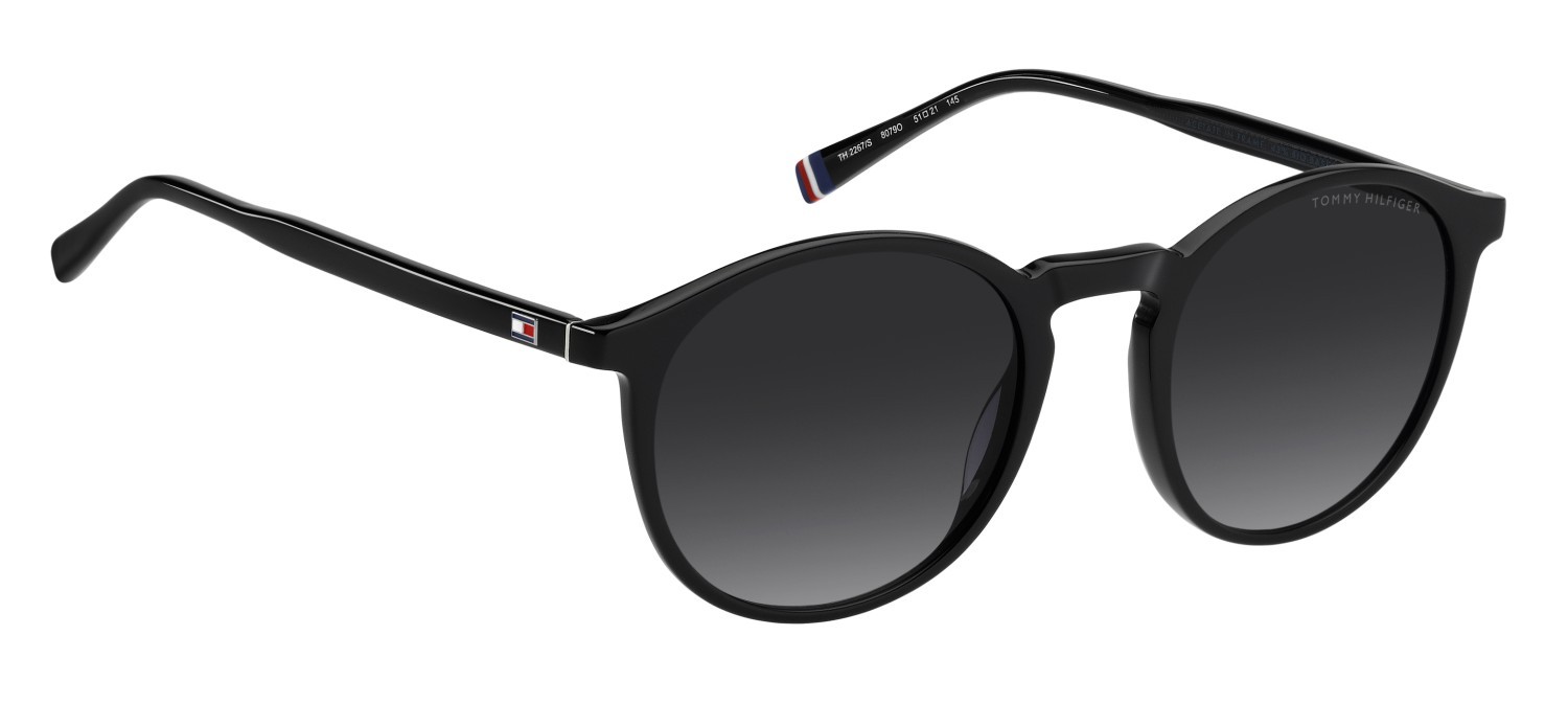 Occhiali da sole Tommy Hilfiger Th 2267/S 208270 807 9O colore black forma rotondo lenti dark grey shaded