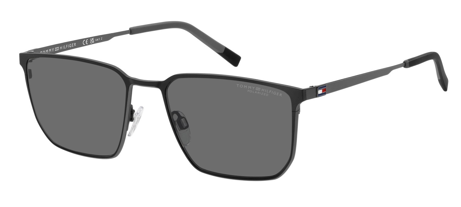 Occhiali da sole Tommy Hilfiger Th 2272/S 208271 TI7 M9 colore matte black ruthenium forma quadrato lenti grey polarized