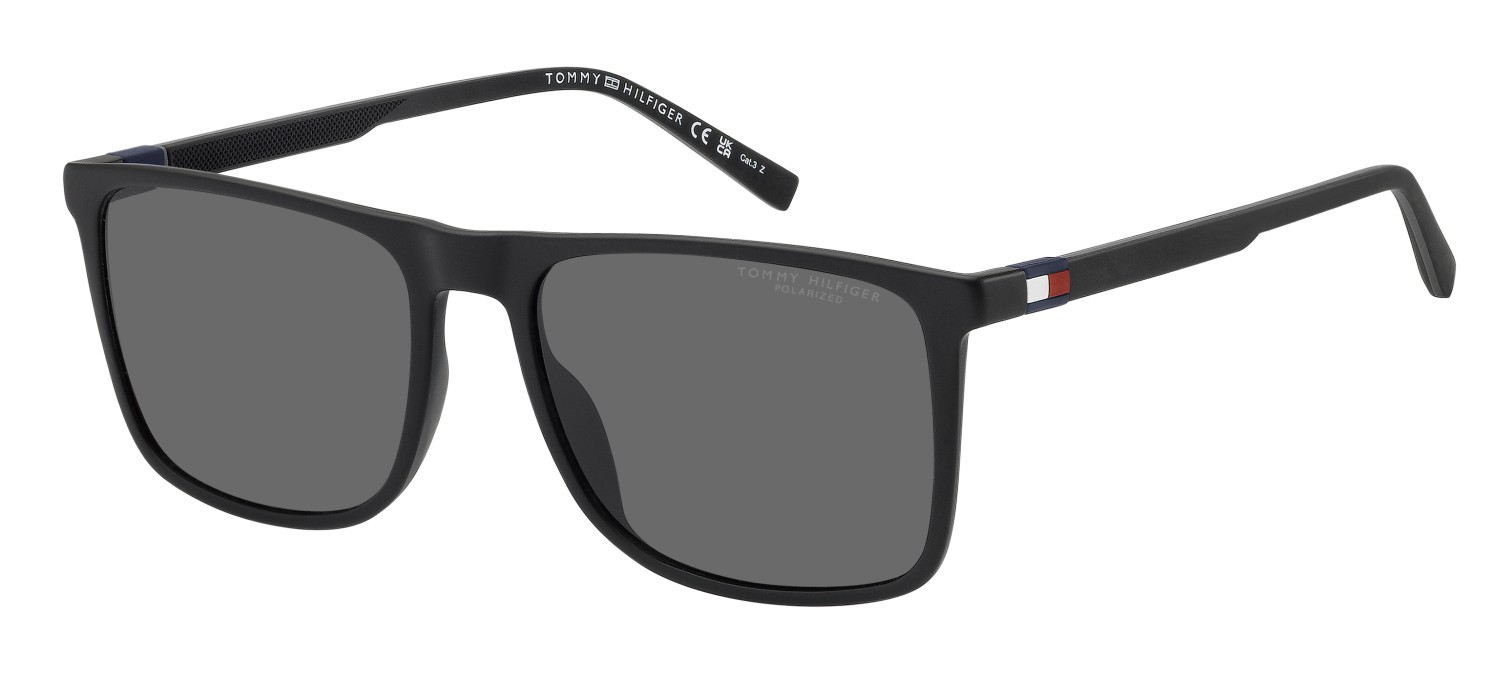 Sunglasses Tommy Hilfiger Th 2277/S 208277 08A M9 color black grey shape square lenses grey polarized