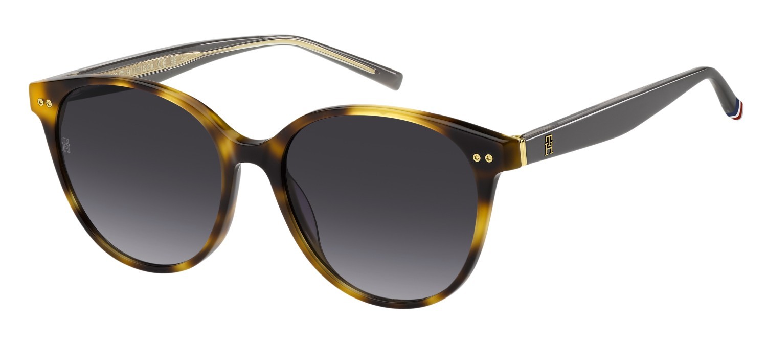 Occhiali da sole Tommy Hilfiger Th 2289/S 208278 05L DG colore havana 2 forma pantos lenti violet shaded