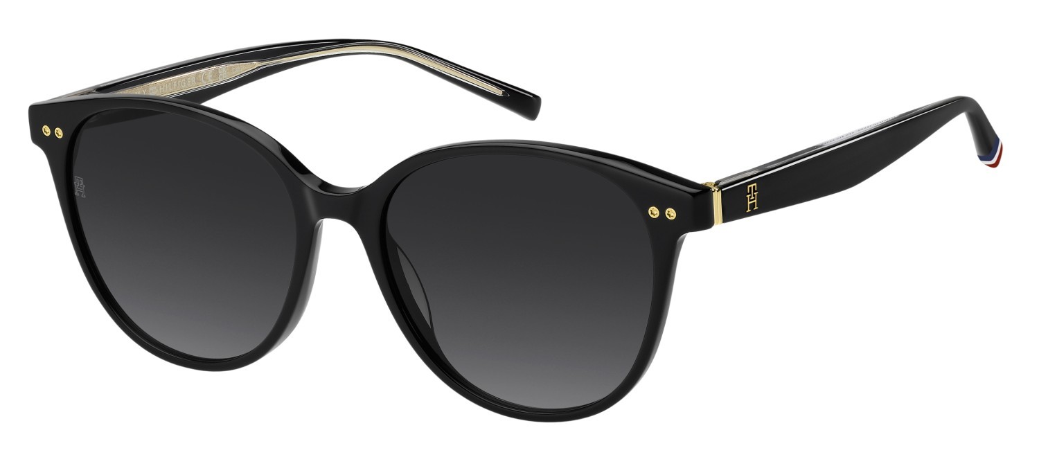 Sunglasses Tommy Hilfiger Th 2289/S 208278 807 9O color black shape pantos lenses dark grey shaded