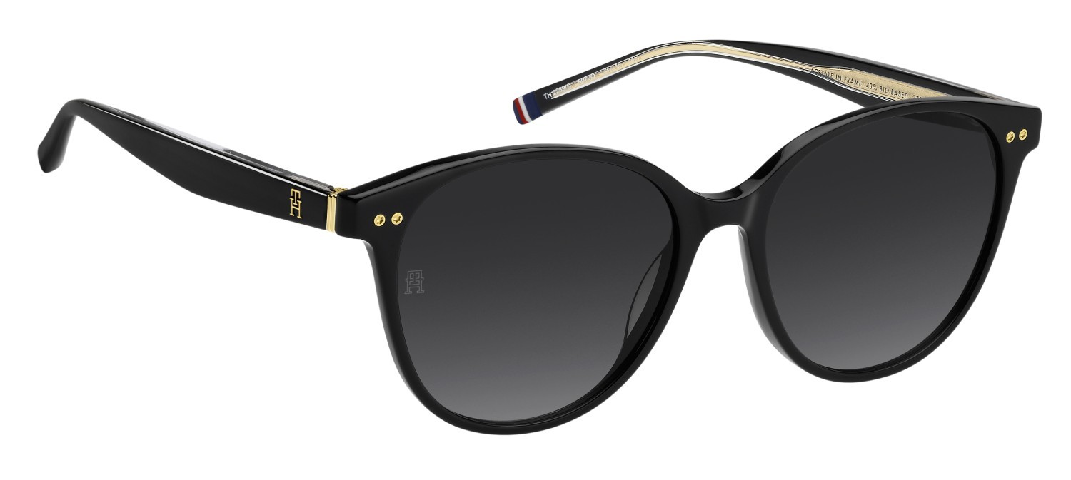 Sunglasses Tommy Hilfiger Th 2289/S 208278 807 9O color black shape pantos lenses dark grey shaded