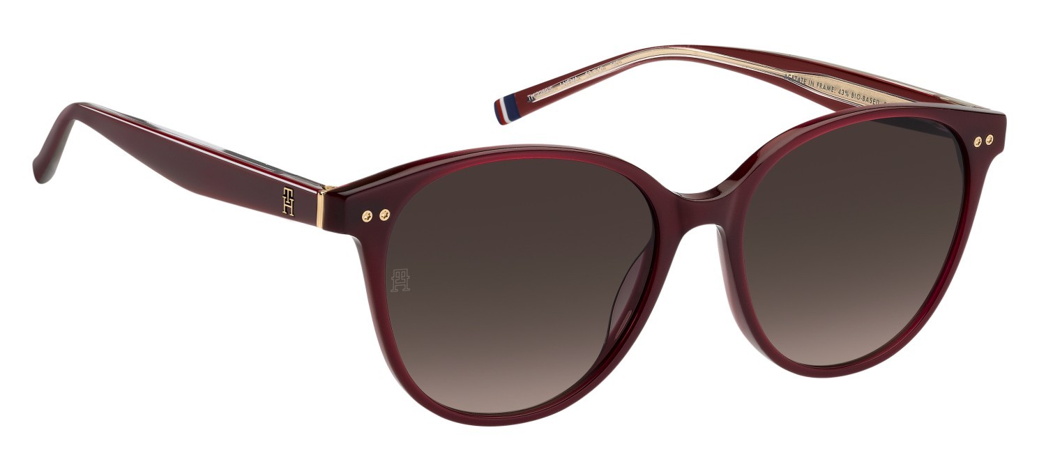 Sunglasses Tommy Hilfiger Th 2289/S 208278 LHF HA color burgundy 2 shape pantos lenses brown shaded
