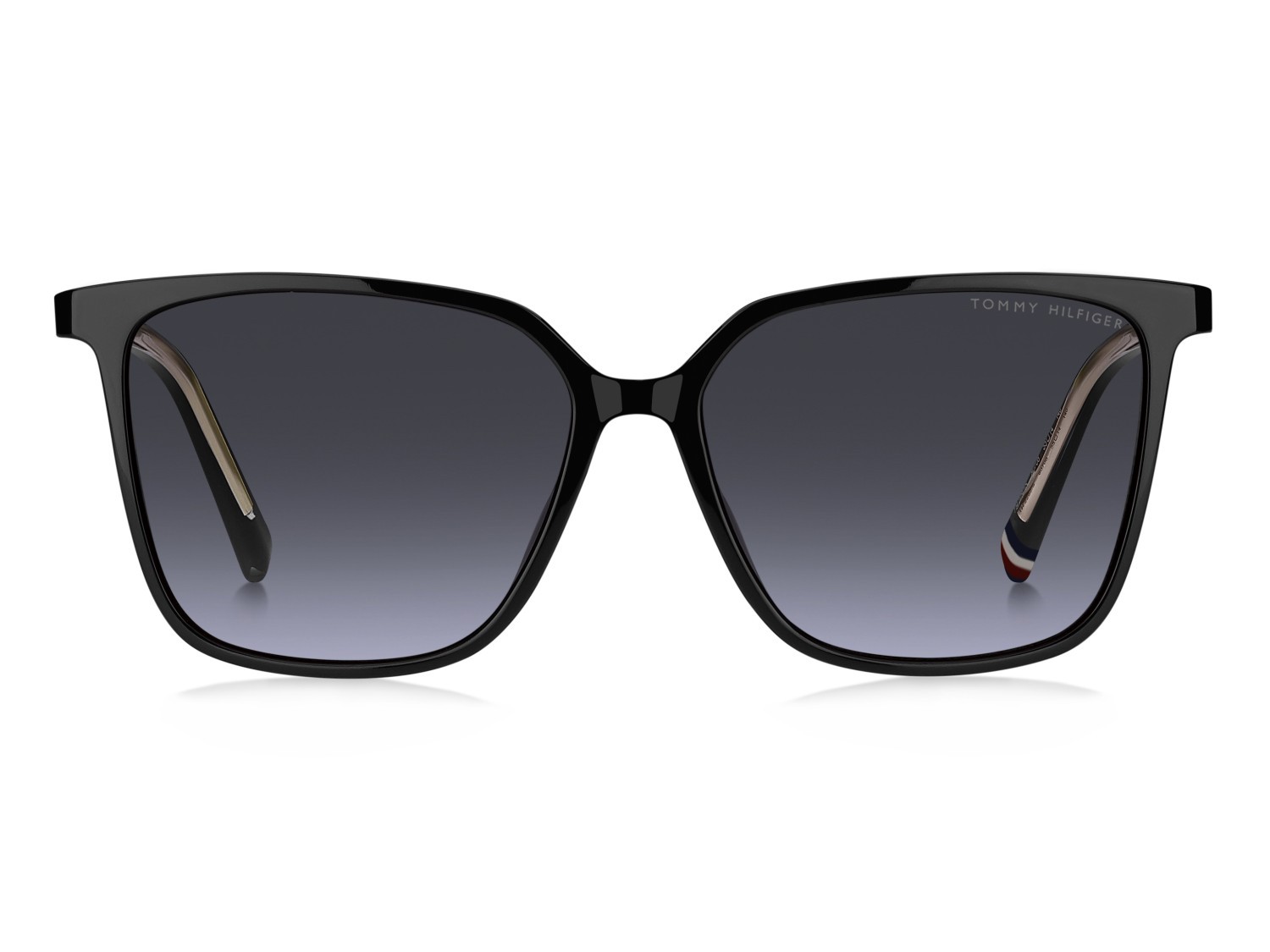Sunglasses Tommy Hilfiger Th 2292/S 208279 807 08 color black shape cat eye lenses dk blue shaded