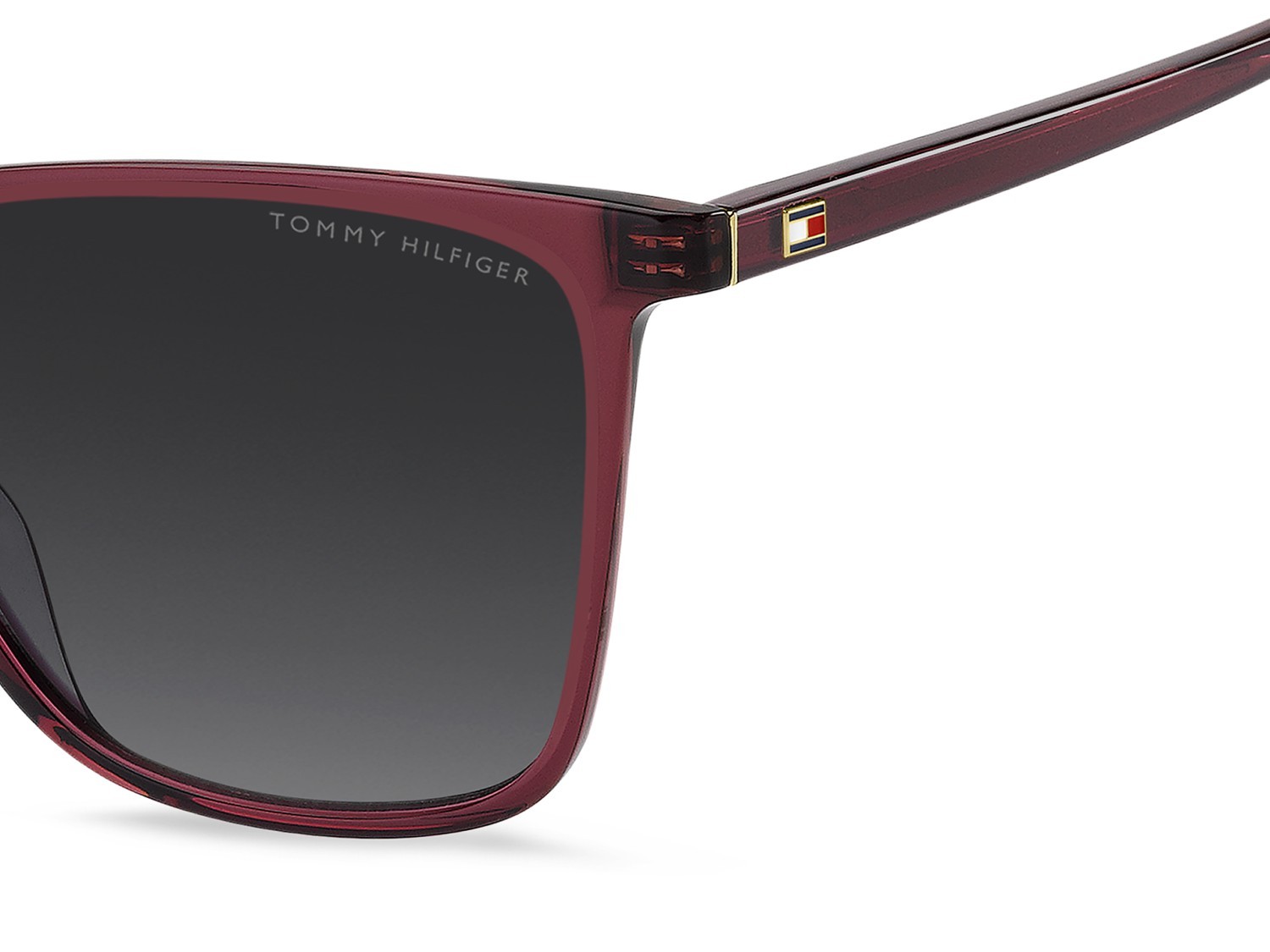 Occhiali da sole Tommy Hilfiger Th 2292/S 208279 LHF 9O colore burgundy 2 forma cat eye lenti dark grey shaded