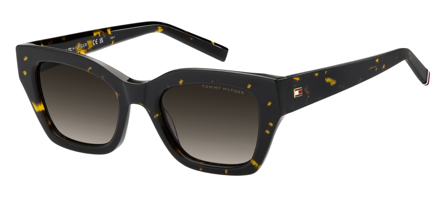 Occhiali da sole Tommy Hilfiger Th 2264/S 208280 086 HA colore havana forma cat eye lenti brown shaded