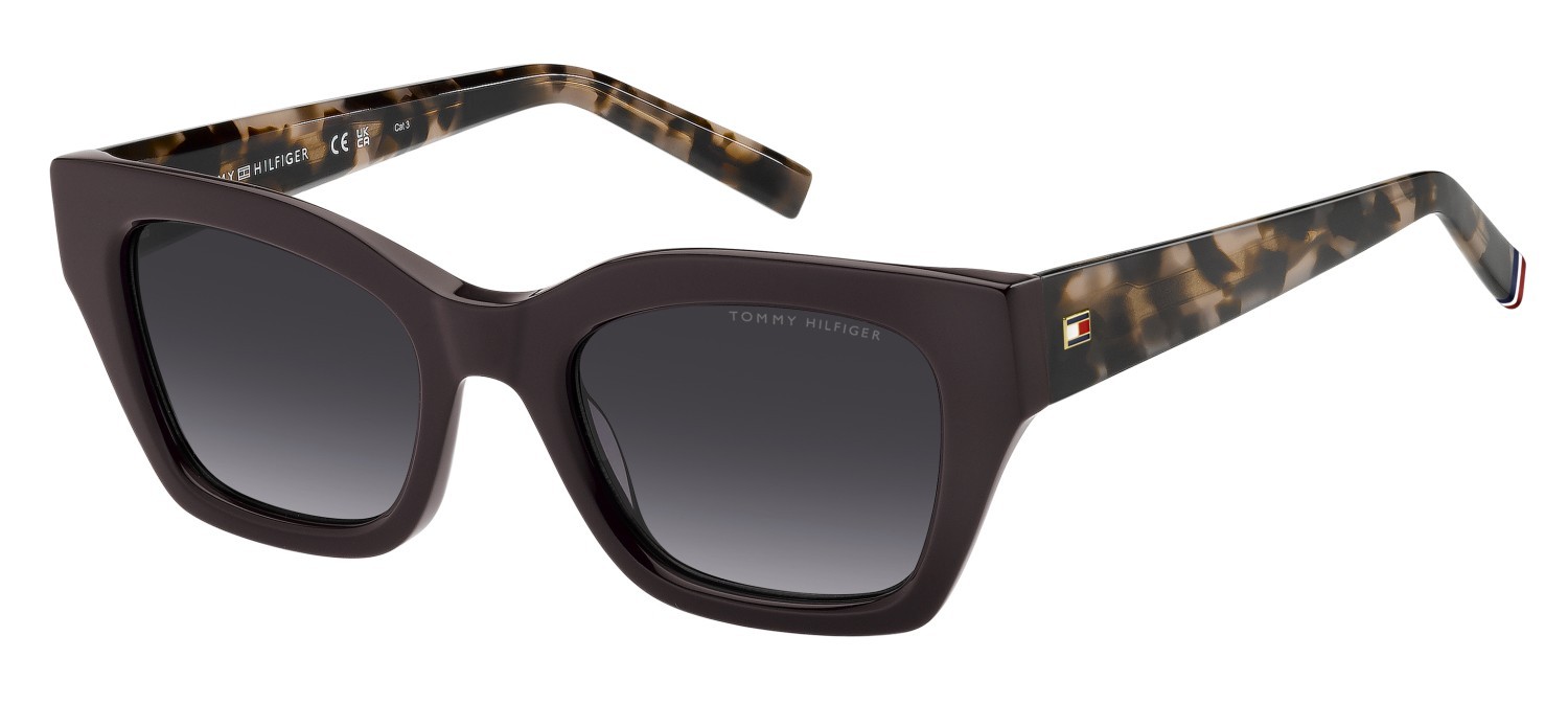 Occhiali da sole Tommy Hilfiger Th 2264/S 208280 0T4 DG colore havana pink forma cat eye lenti violet shaded