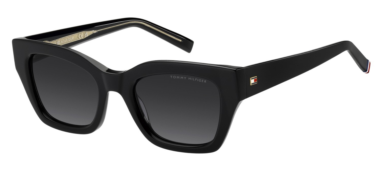 Sunglasses Tommy Hilfiger Th 2264/S 208280 807 9O color black shape cat eye lenses dark grey shaded