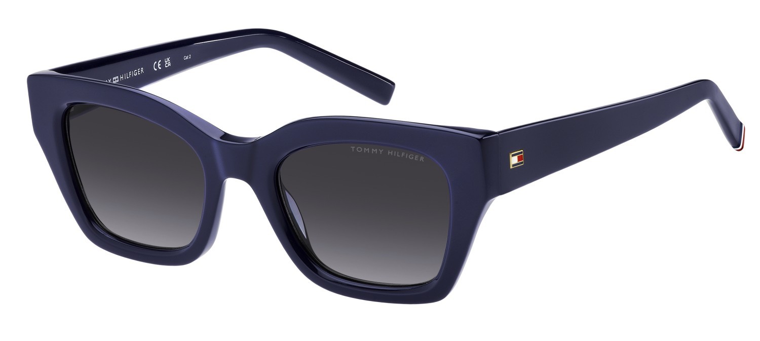 Occhiali da sole Tommy Hilfiger Th 2264/S 208280 PJP GB colore blue forma cat eye lenti grey azure