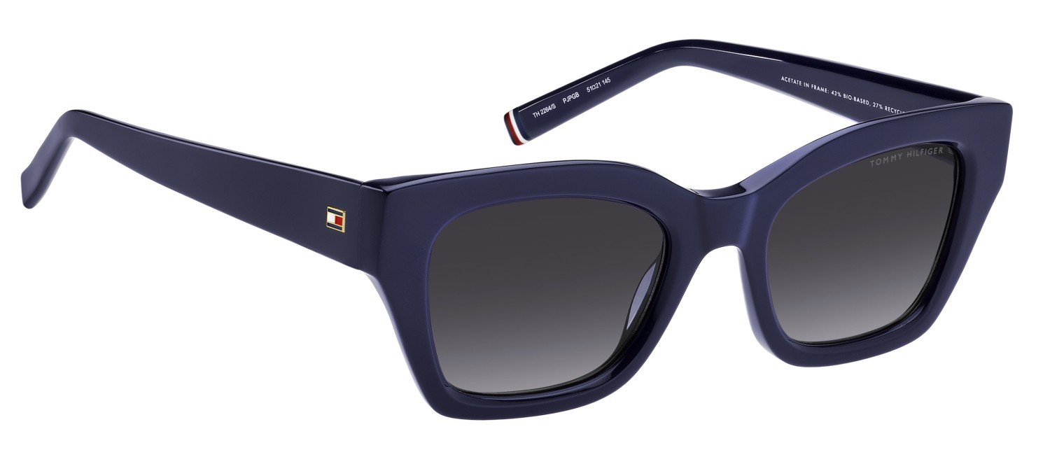 Occhiali da sole Tommy Hilfiger Th 2264/S 208280 PJP GB colore blue forma cat eye lenti grey azure