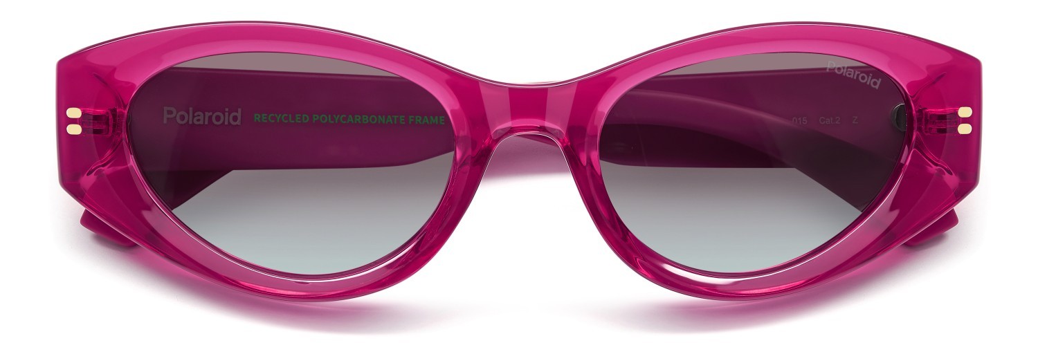 Sunglasses Polaroid Pld 6243/S 208281 MU1 JR color fuchsia shape cat eye lenses burgundy shaded polarized