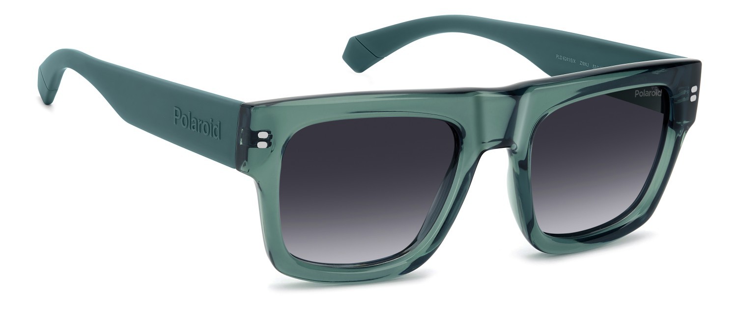 Sunglasses Polaroid Pld 6241/S 208285 ZI9 WJ color teal shape rectangle lenses grey shaded polarized