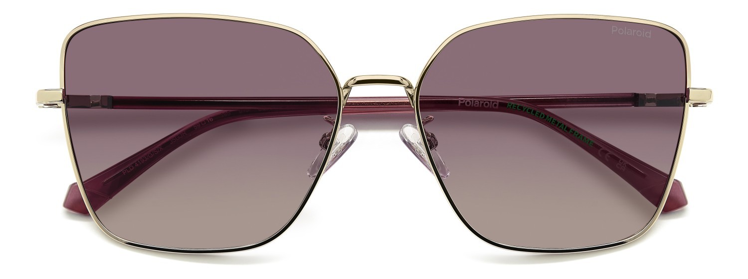 Sunglasses Polaroid Pld 4193/G 208292 J5G JR color gold shape butterfly lenses burgundy shaded polarized