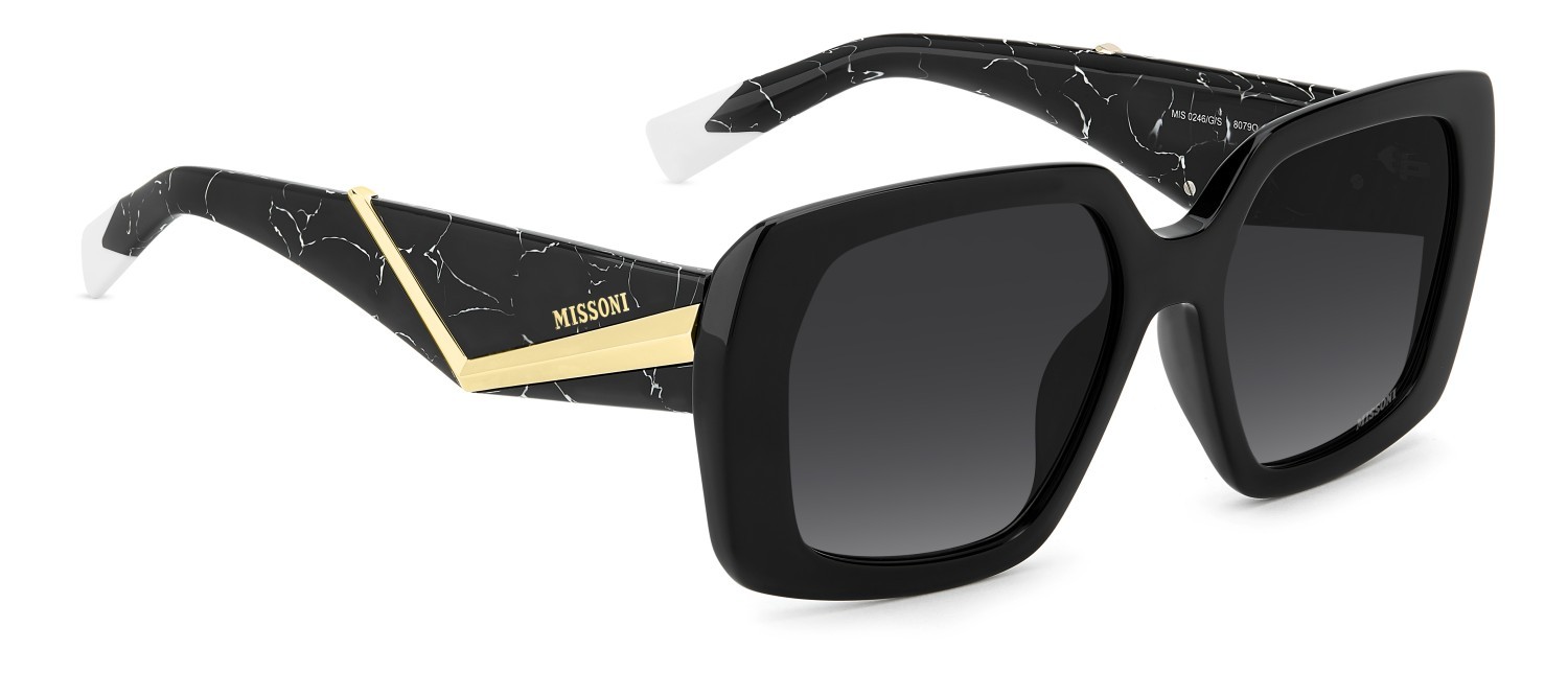 Occhiali da sole Missoni Mis 0246/G 208295 807 9O colore black forma rettangolare lenti dark grey shaded