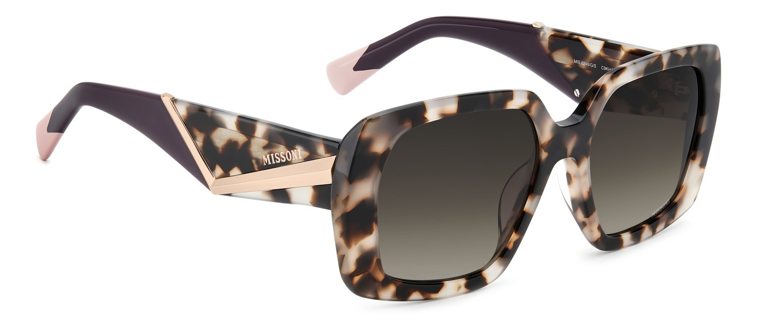 Occhiali da sole Missoni Mis 0246/G 208295 C9K HA colore havana white forma rettangolare lenti brown shaded