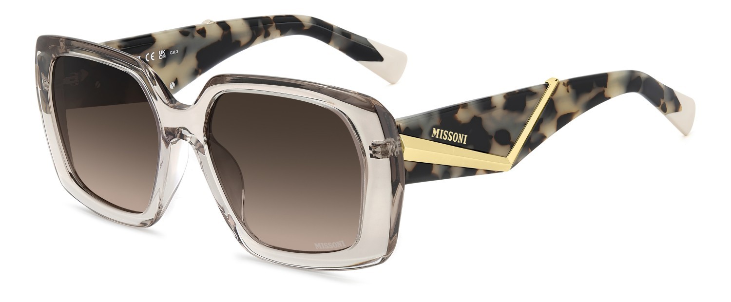 Occhiali da sole Missoni Mis 0246/G 208295 HAM HA colore champagne forma rettangolare lenti brown shaded