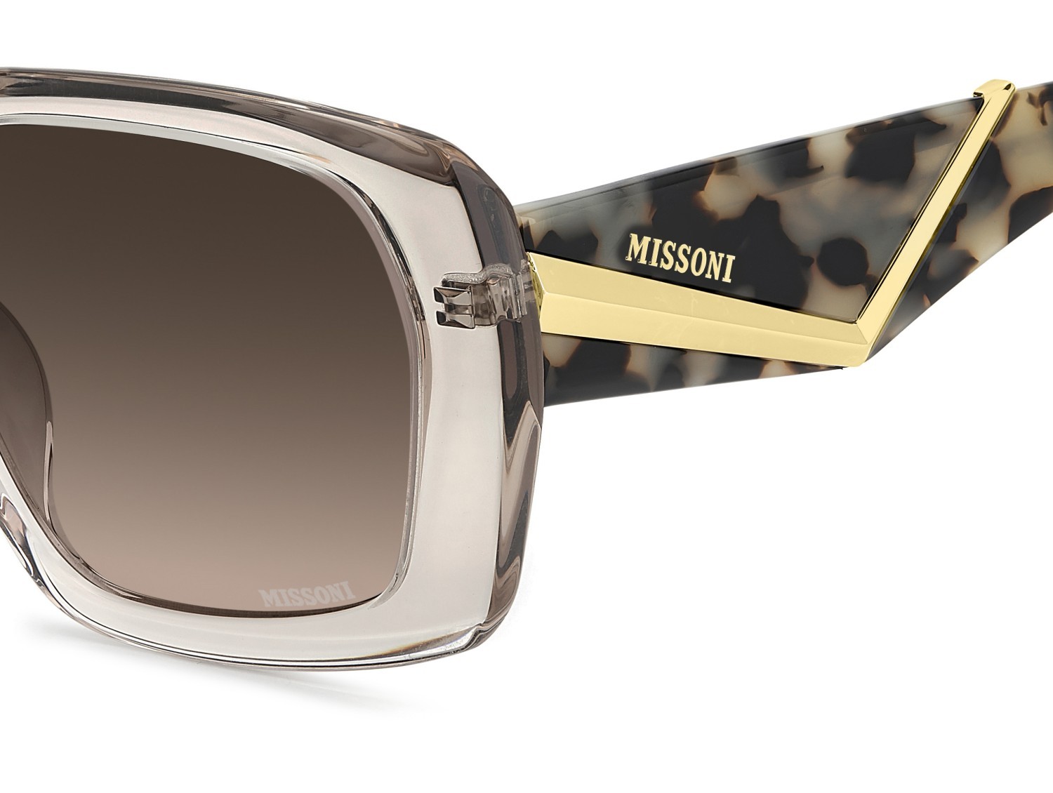 Occhiali da sole Missoni Mis 0246/G 208295 HAM HA colore champagne forma rettangolare lenti brown shaded