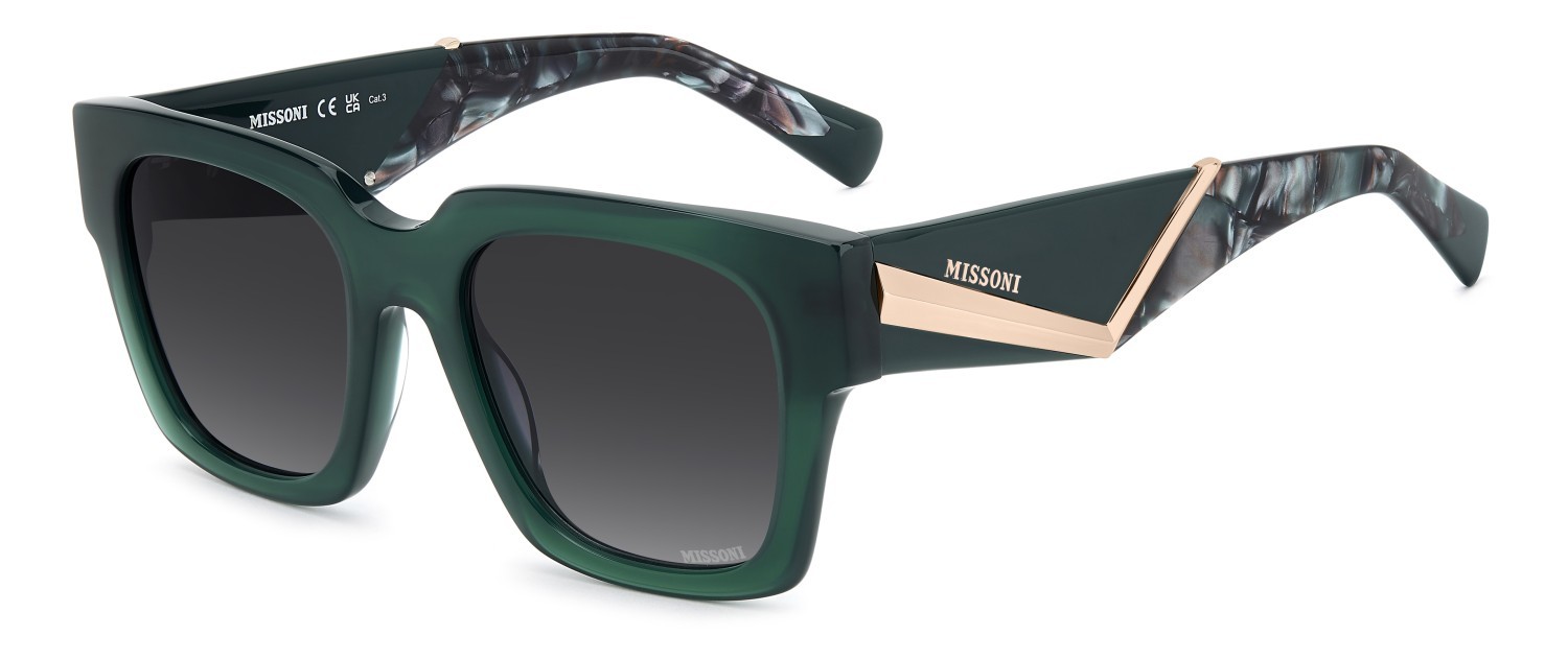 Occhiali da sole Missoni Mis 0247/S 208296 1ED 9O colore green forma quadrato lenti dark grey shaded