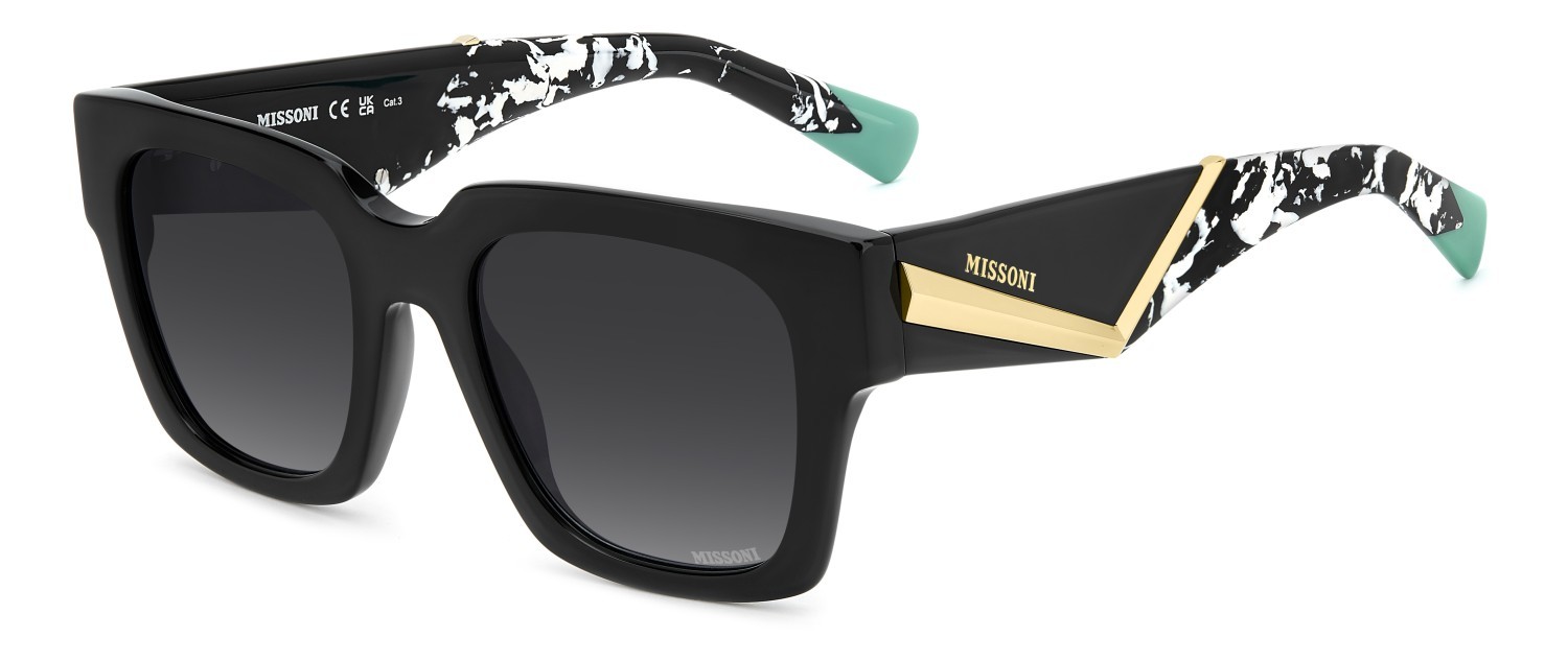Occhiali da sole Missoni Mis 0247/S 208296 807 9O colore black forma quadrato lenti dark grey shaded