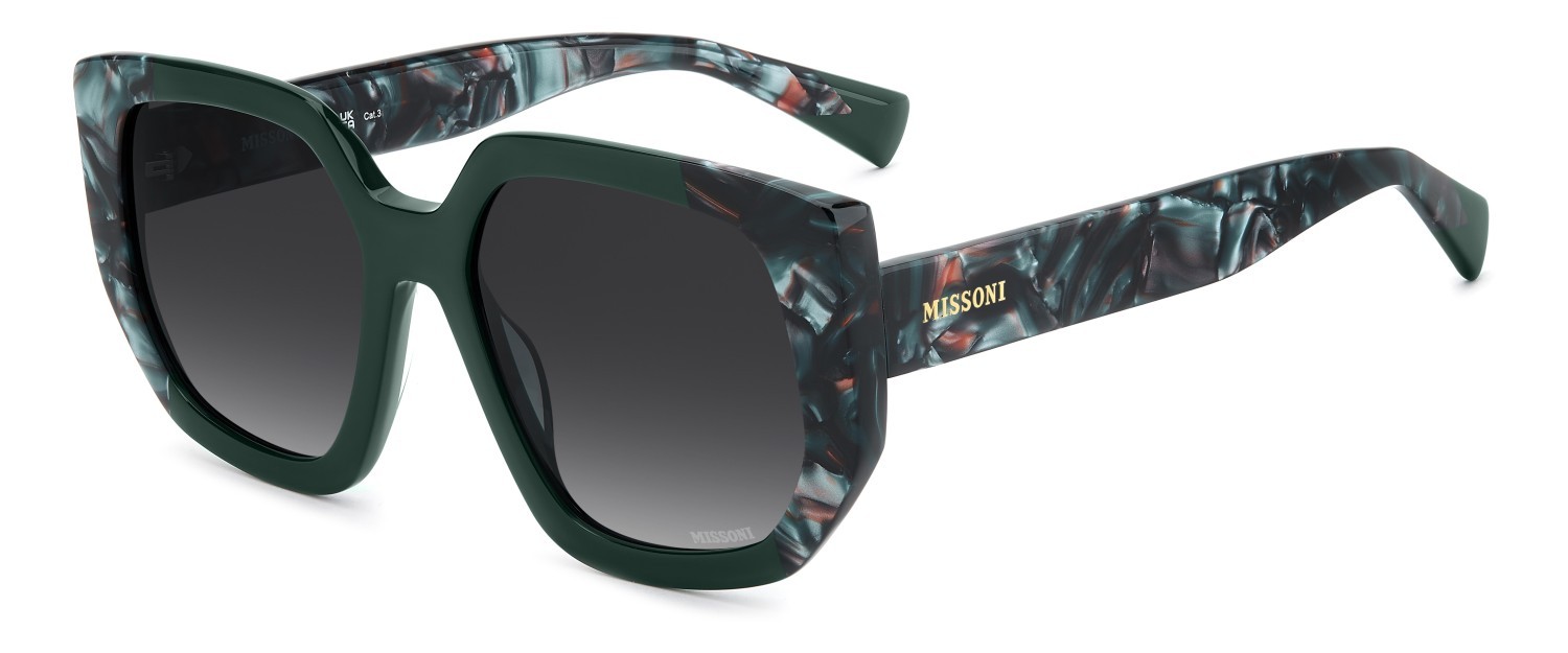 Occhiali da sole Missoni Mis 0250/S 208297 1ED 9O colore green forma quadrato lenti dark grey shaded