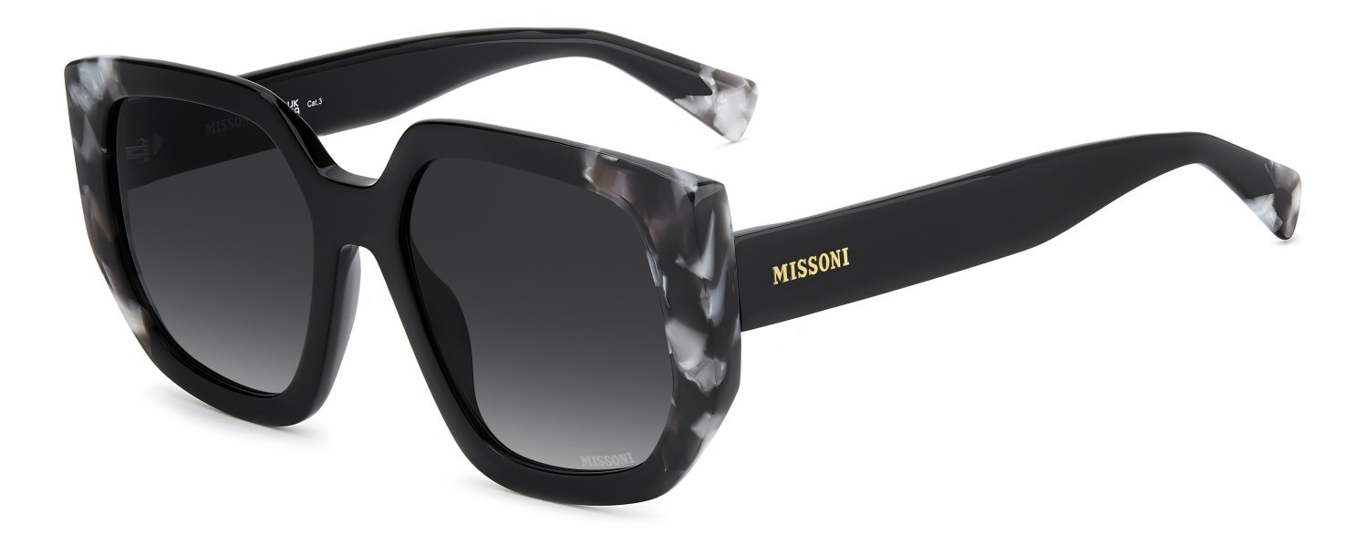 Occhiali da sole Missoni Mis 0250/S 208297 807 9O colore black forma quadrato lenti dark grey shaded
