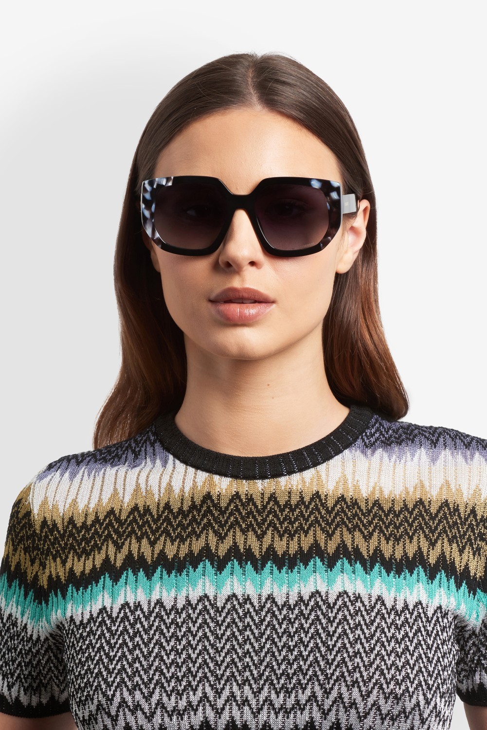 Occhiali da sole Missoni Mis 0250/S 208297 807 9O colore black forma quadrato lenti dark grey shaded