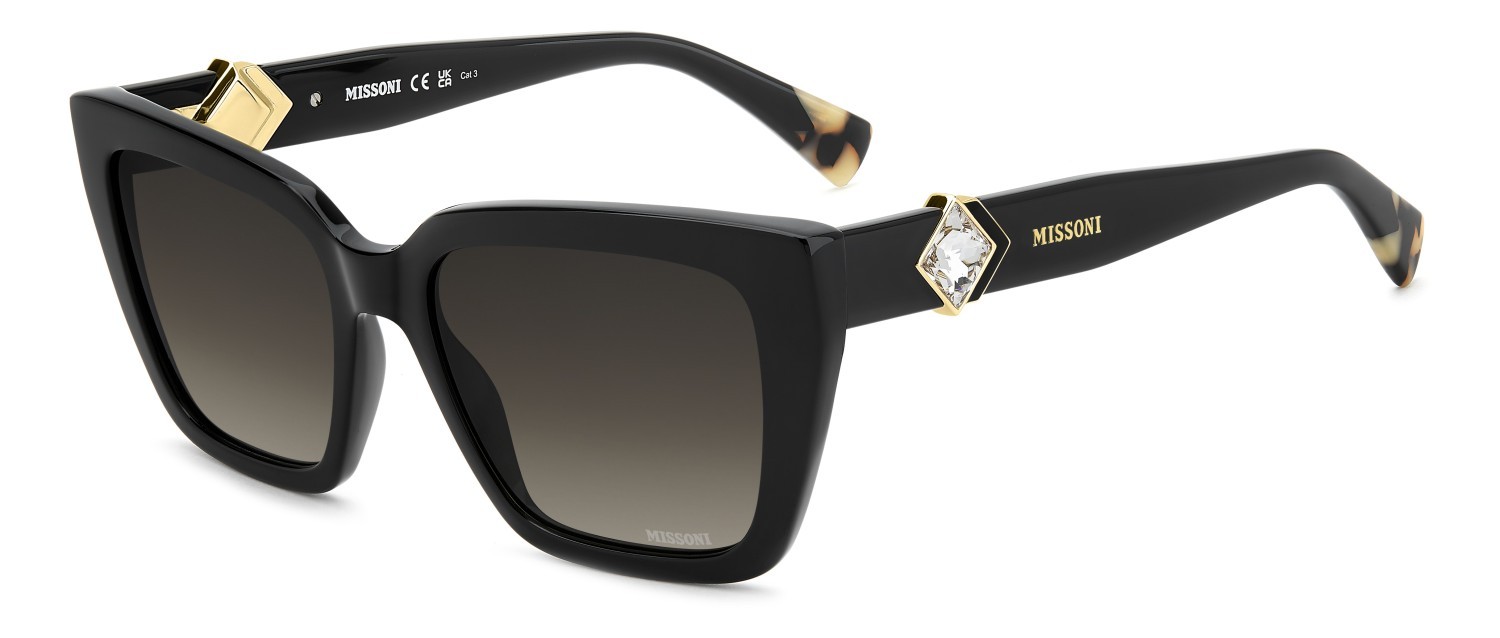 Occhiali da sole Missoni Mis 0253/S 208298 807 HA colore black forma quadrato lenti brown shaded
